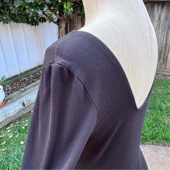 Lulus Smooth Talker Black Three-Quarter Sleeve Midi Dress Size Large - Picture 7 of 10